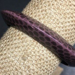 Purple Snakeskin Bangle Bracelet As Is Hexagon Pattern Reptile Retro BoHo